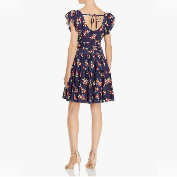 JILL Jill Stuart Floral-Jacquard Flutter-sleeve Dress - Picture 2 of 8